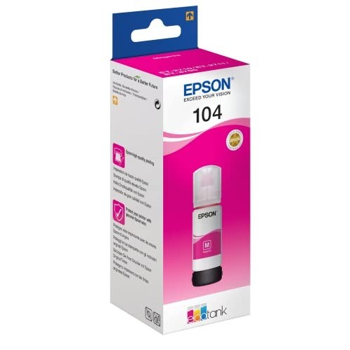 INCHIOSTRO EPSON ECOTANK T104 C13T00P340 MAGENTA ORIGINALE 65 ML