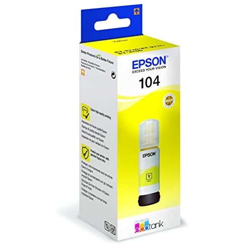 INCHIOSTRO EPSON ECOTANK T104 C13T00P440 GIALLO ORIGINALE 65 ML