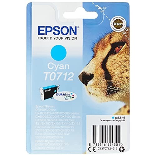 CARTUCCIA ORIGINALE EPSON C13T07124010 T0712 CIANO