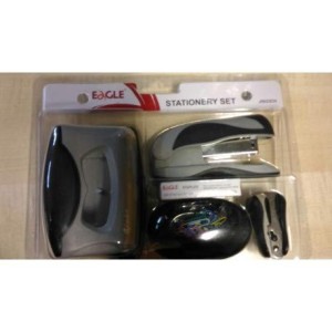 Set Eagle Ufficio: Cucitrice + Punti + Perforatore + Levapunti