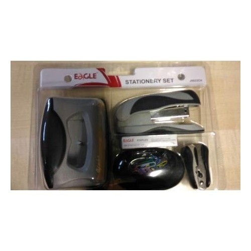 Set Eagle Ufficio: Cucitrice + Punti + Perforatore + Levapunti